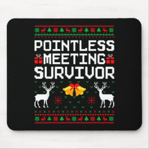 Intless Meeting Survivor Ugly Christmas Sweater Of Mouse Mat