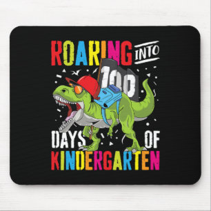 Into 100 Days Kindergarten Fun T Rex Dinosaur Boy Mouse Mat