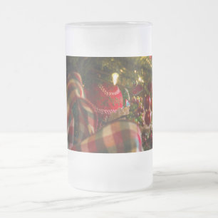 Into A Christmas Tree Frosted Glass Beer Mug