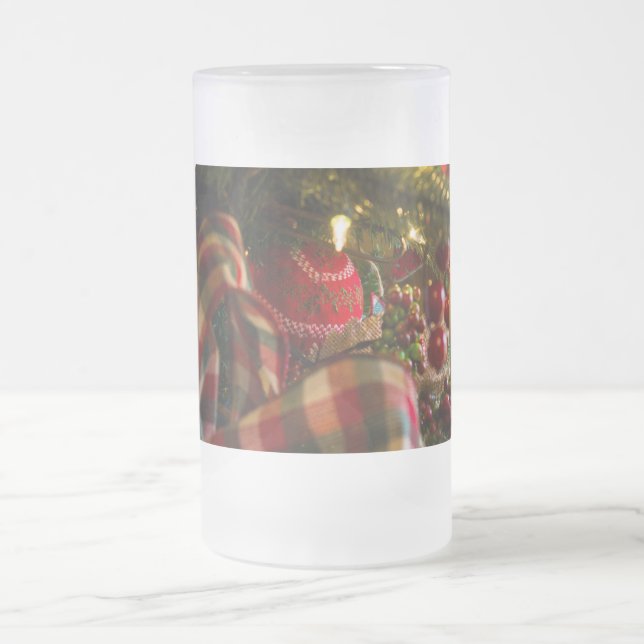 Into A Christmas Tree Frosted Glass Beer Mug (Center)