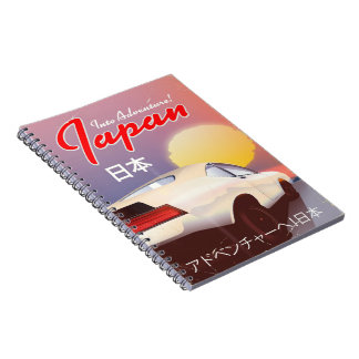 Into Adventure! Japan 80s vintage travel poster Notebook