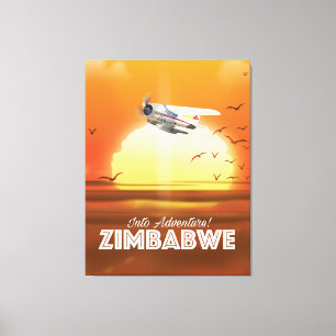 Into Adventure! Zimbabwe travel poster Canvas Print