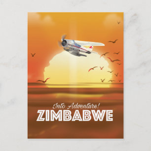 Into Adventure! Zimbabwe travel poster Postcard
