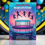 into boys kids cool trampoline Park 13th birthday Invitation<br><div class="desc">Jump into the excitement with our "Cool Trampoline Park" 13th Birthday Invitation for boys! This dynamic design is tailored for thrill-seekers and adventure-loving teens. Bursting with vibrant colours and energetic graphics, it guarantees an exhilarating celebration. Elevate the birthday vibes and invite friends to soar to new heights at the trampoline...</div>