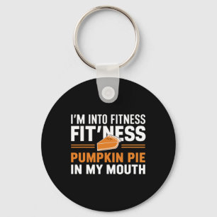 Into Fitness Pumpkin Pie Food Humour Fun Fall Key Ring