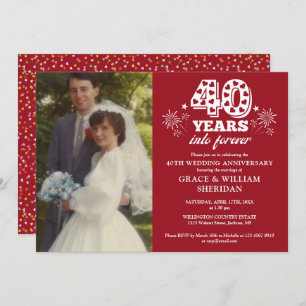 Into Forever 40th Wedding Anniversary Photo Invitation