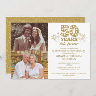 Into Forever 50th Wedding Anniversary 2 Photo Invitation