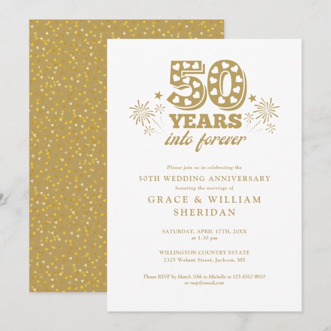 Into Forever 50th Wedding Anniversary Invitation (Front/Back)
