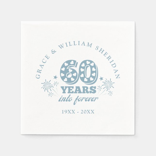 Into Forever 60th Wedding Anniversary Napkin (Front)