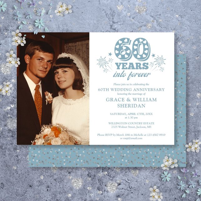 Into Forever 60th Wedding Anniversary Photo Invitation (Into Forever 60th Wedding Anniversary Photo Invitation)