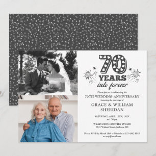 Into Forever 70th Wedding Anniversary 2 Photo Invitation