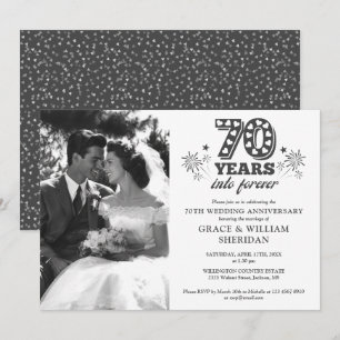 Into Forever 70th Wedding Anniversary Photo Invitation