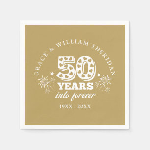 Into Forever Gold 50th Wedding Anniversary Napkin