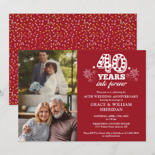Into Forever Ruby 40th Wedding Anniversary 2 Photo Invitation