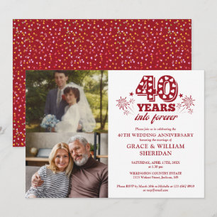 Into Forever Ruby 40th Wedding Anniversary 2 Photo Invitation