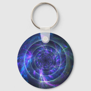 Into the Blue Fractal Keychain