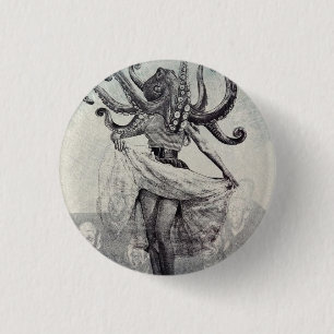 Into the darkness, into the sea. 3 cm round badge