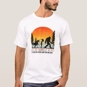 Into The Darkness We Go Bigfoot Alien Unicorn Hiki T-Shirt