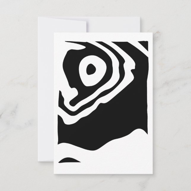 Into the Deep: Abstract Black & White Card (Front)
