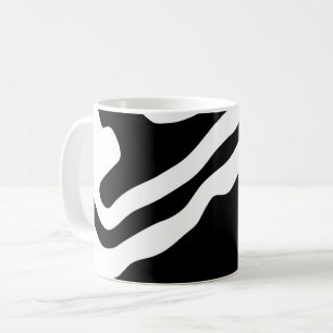 Into the Deep: Abstract Black & White Coffee Mug