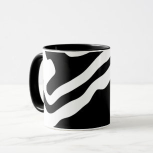 Into the Deep: Abstract Black & White Mug
