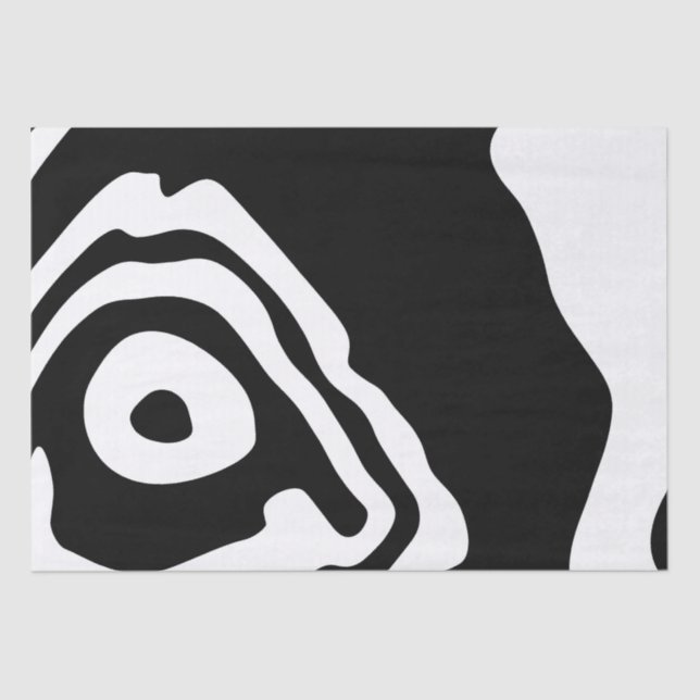 Into the Deep: Abstract Black & White Tissue Paper (Front)