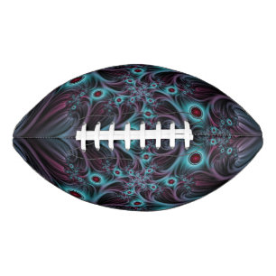 Into the Depth Blue Pink Abstract Fractal Art American Football