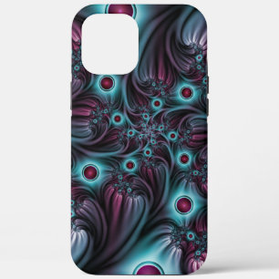 Into the Depth Blue Pink Abstract Fractal Art iPhone 12 Pro Max Case