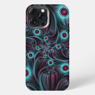 Into the Depth Blue Pink Abstract Fractal Art iPhone 13 Pro Max Case