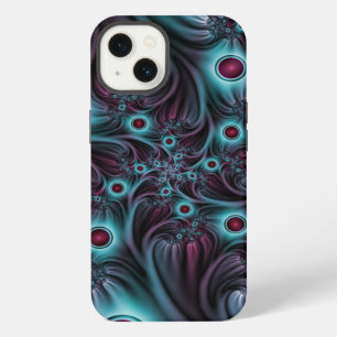 Into the Depth Blue Pink Abstract Fractal Art iPhone 13 Case