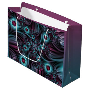 Into the Depth Blue Pink Abstract Fractal Art Large Gift Bag