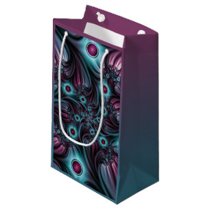 Into the Depth Blue Pink Abstract Fractal Art Small Gift Bag