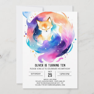 Into the Enchanted Fox Birthday Invitation