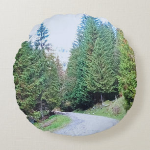 Into the Forest Heart - Wild Nature Romania Round Cushion