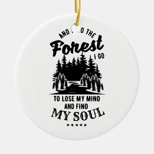 Into the Forest I Go Ceramic Tree Decoration (Front)