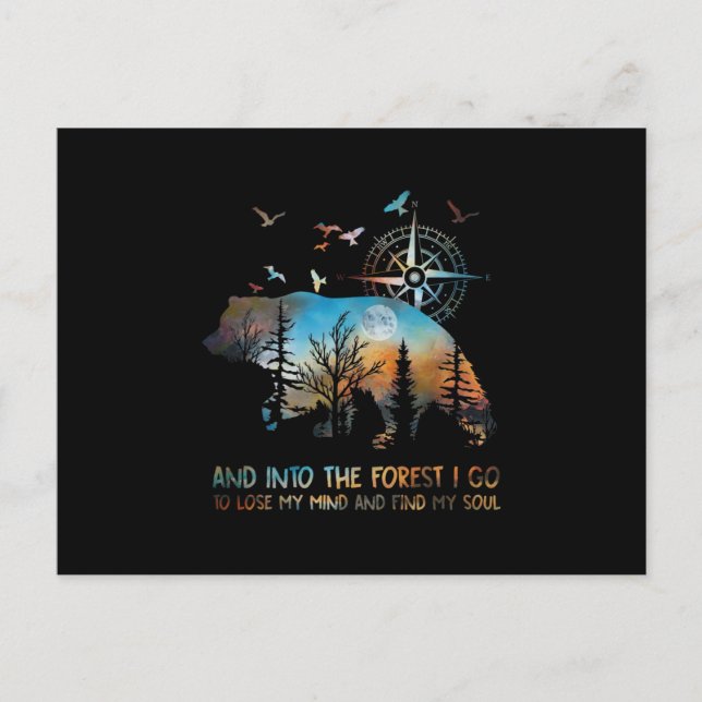 Into The Forest I Go Lose My Mind Announcement Postcard (Front)