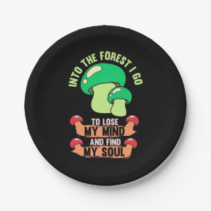 Into The Forest Mushroom Hunter Go Paper Plate