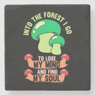 Into The Forest Mushroom Hunter Go Stone Coaster
