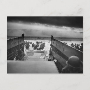 Into The Jaws Of Death LCVP World War II Omaha Postcard