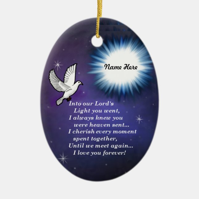 Into the Light Bird Ceramic Tree Decoration (Front)