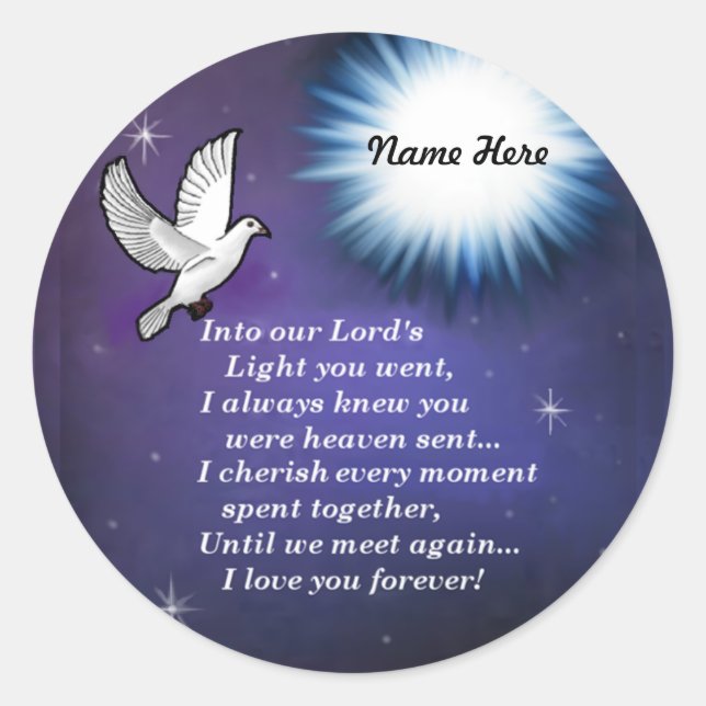 Into the Light Bird Classic Round Sticker (Front)