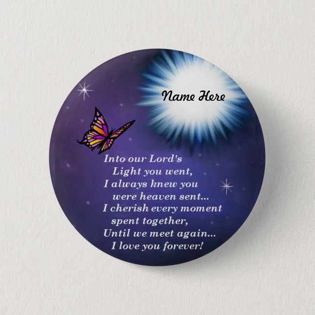 Into The Light Butterfly 6 Cm Round Badge (Front)