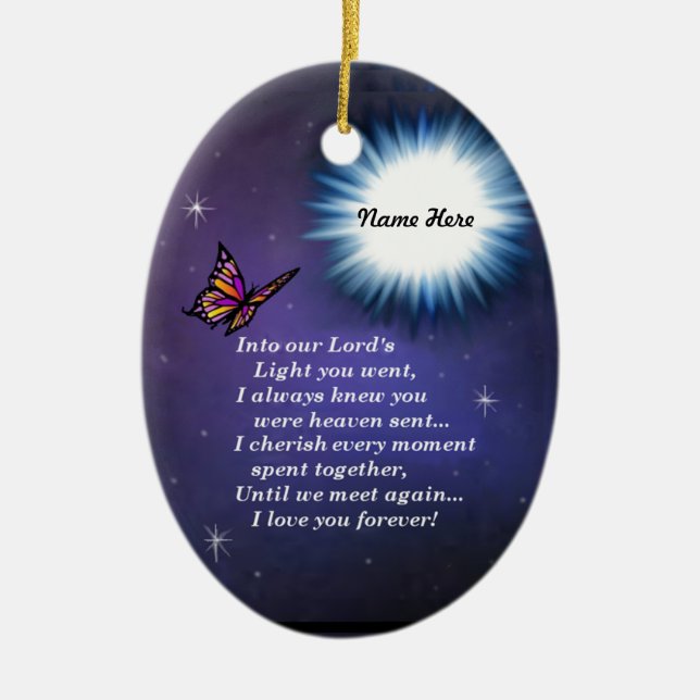 Into The Light Butterfly Ceramic Tree Decoration (Front)