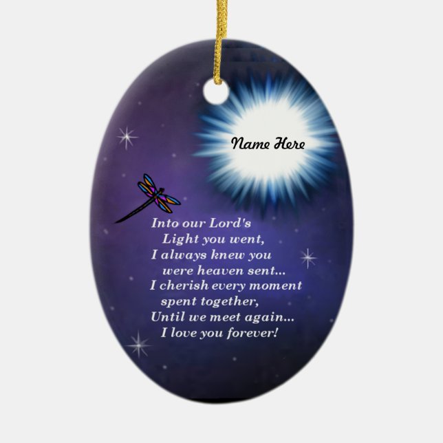 Into The Light Dragonfly Ceramic Tree Decoration (Front)