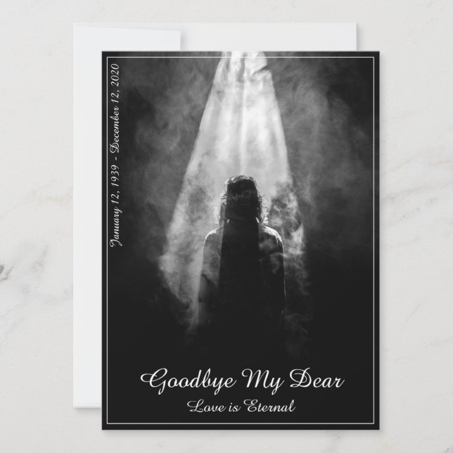 Into the Light - Goodbye My Dear Memorial Card (Front)