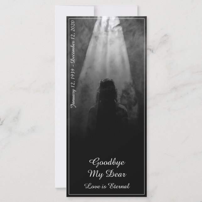 Into the Light - Goodbye My Dear Memorial Card (Front)