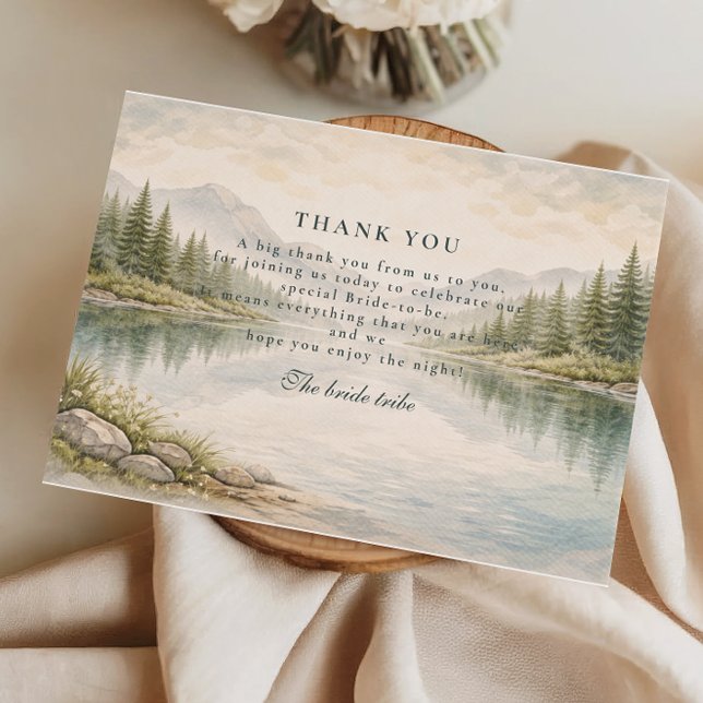 Into The Mountains Bridal Shower Thank You Card (Creator Uploaded)