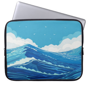 Into the ocean. Beautiful large sea waves and blue Laptop Sleeve