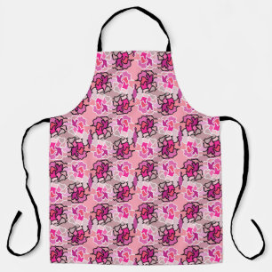 Into The Pink Mid Century Geometric Pattern Art Apron