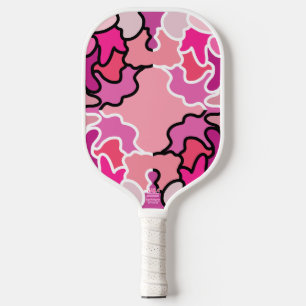 Into The Pink Mid Century Geometric Pattern Art Pickleball Paddle